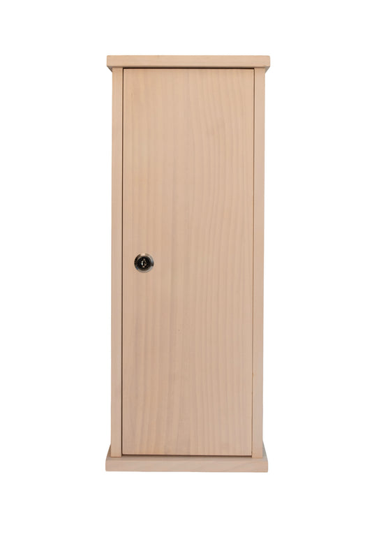 Wooden lockable cabinet closed